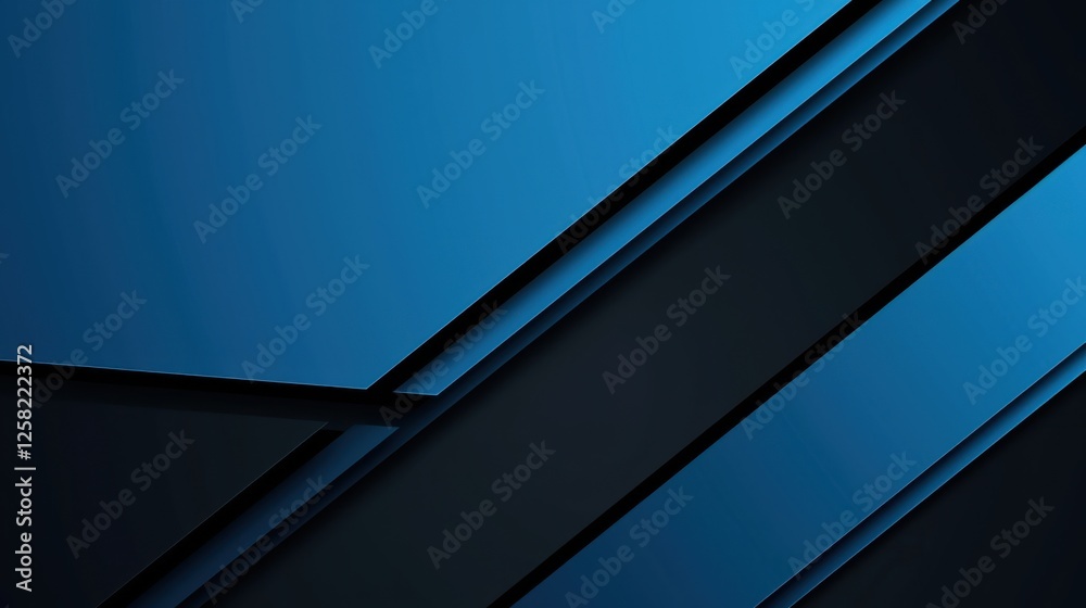 Fototapeta premium Abstract minimalist wallpaper with intersecting geometric forms on Blue background. Featuring white space in the center for text, ideal for design templates and modern banners.