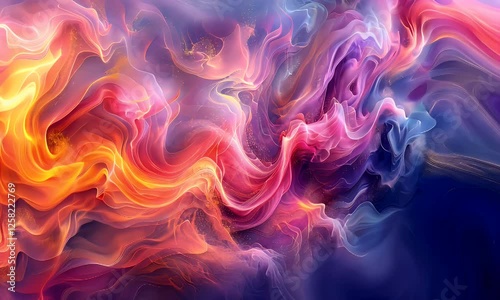 Wallpaper Mural Abstract swirling vibrant colors, cosmic nebula background, design element Torontodigital.ca