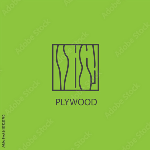 A plywood icon logo typically depicts a stylized representation of a sheet of plywood, often featuring layered wood grain lines to signify its construction from multiple wood veneers bonded together