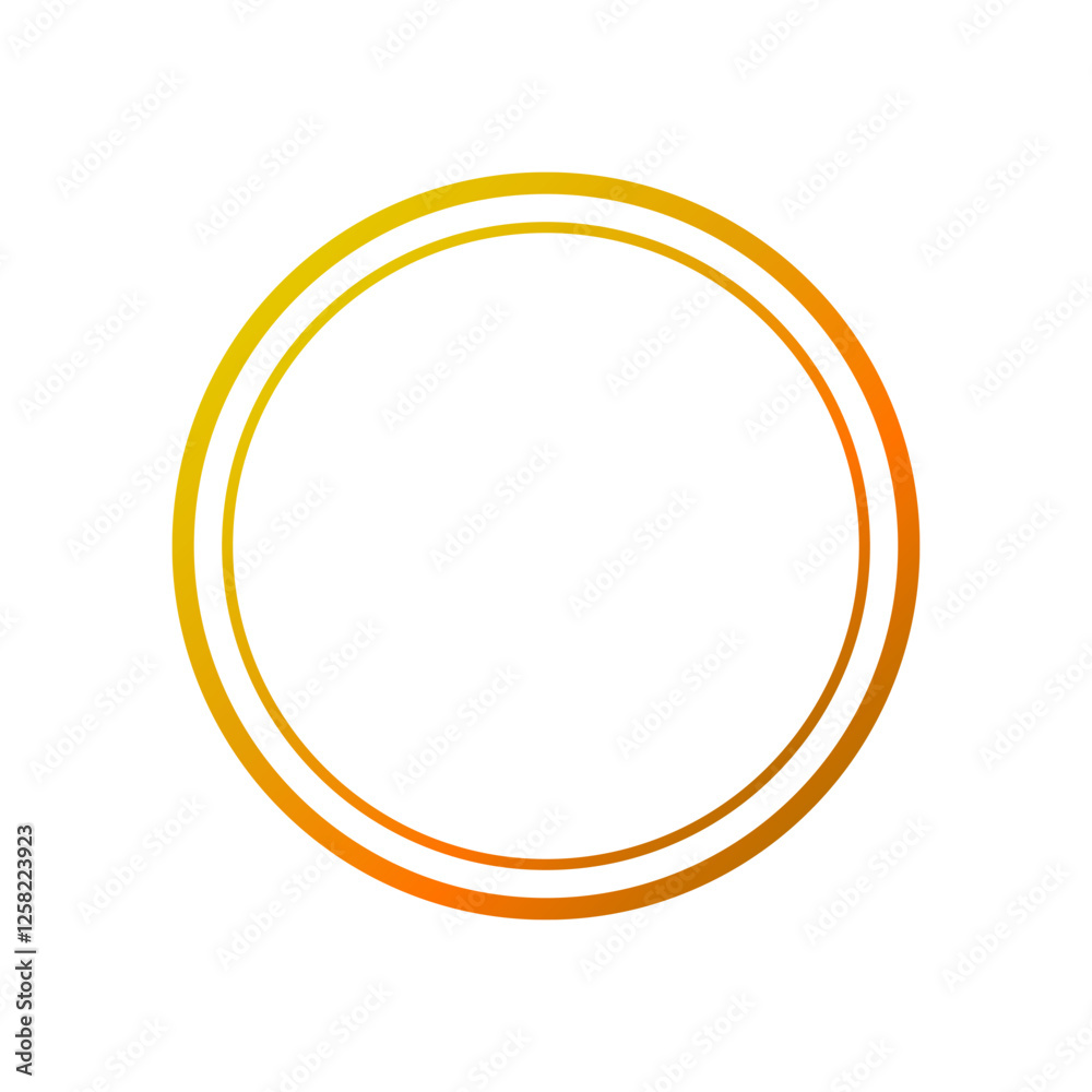 Circle golden frame. Decorative element. Vector illustration, isolated on transparent background. Circle golden frame. Decorative element. Vector illustration, isolated on transparent background.