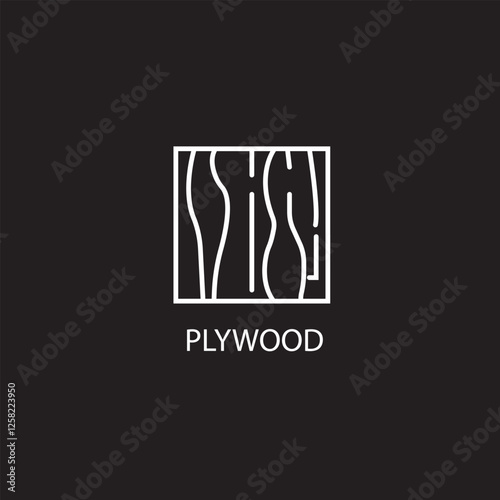 A plywood icon logo typically depicts a stylized representation of a sheet of plywood, often featuring layered wood grain lines to signify its construction from multiple wood veneers bonded together