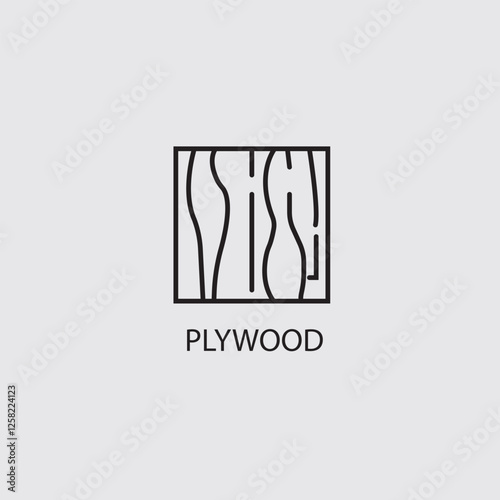 A plywood icon logo typically depicts a stylized representation of a sheet of plywood, often featuring layered wood grain lines to signify its construction from multiple wood veneers bonded together