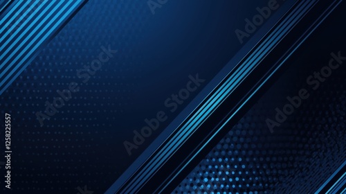 Wallpaper Mural Minimalist abstract wallpaper featuring intersecting lines on a Blue background. Banner template with white space for text, perfect for modern and professional design uses. Torontodigital.ca