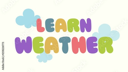 Cute colorful educational video about weather, teaching kids about sunny, rainy, cloudy, and snowy days. Fun animations, engaging visuals and cheerful narration make learning about weather 