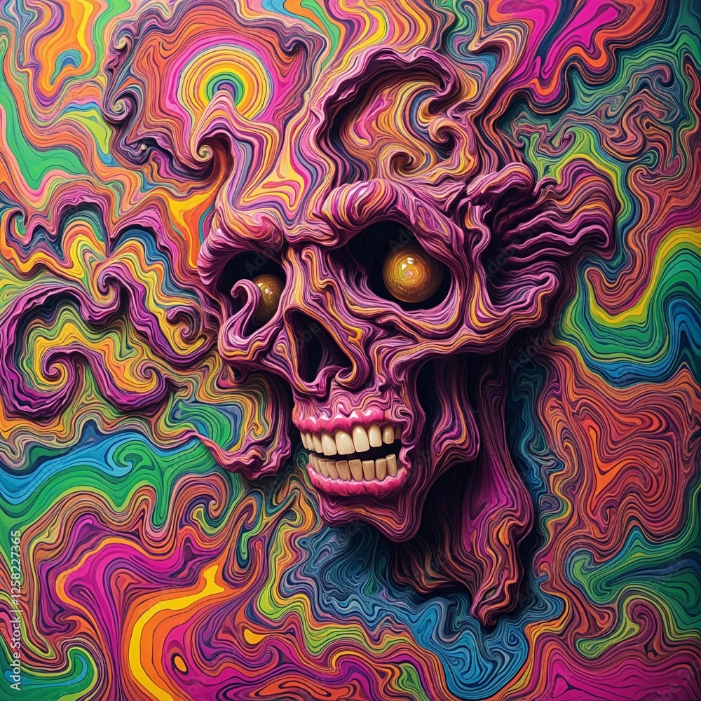 Dreamscape of Psychedelic Visions: A Kaleidoscope of Color and Form. Dreamscape of Psychedelic Visions: A Kaleidoscope of Color and Form.