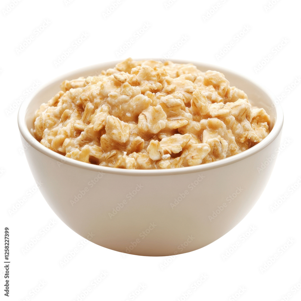 Nutritious and Wholesome Oatmeal in a Bowl, Isolated on Transparent Background Nutritious and Wholesome Oatmeal in a Bowl, Isolated on Transparent Background