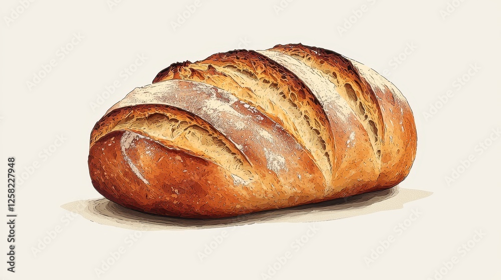 Freshly Baked Artisan Bread Loaf with Golden Crust and Fluffy Inside Freshly Baked Artisan Bread Loaf with Golden Crust and Fluffy Inside