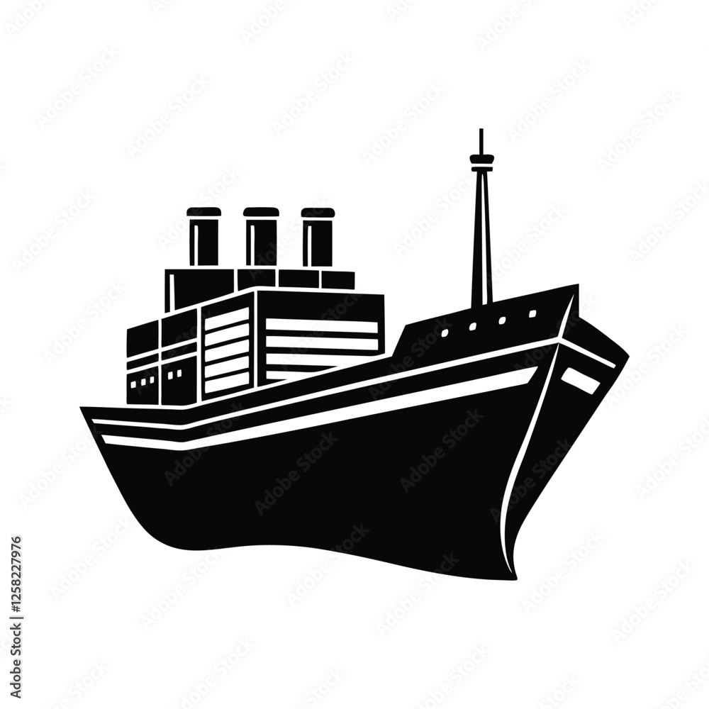 vector illustration of a ship