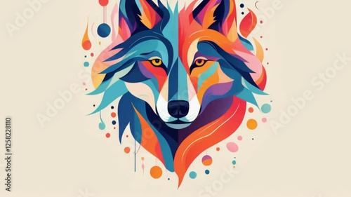 wolf head vector illustration art
