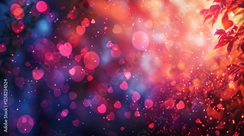 Abstract Pink And Purple Hearts Painted Artwork