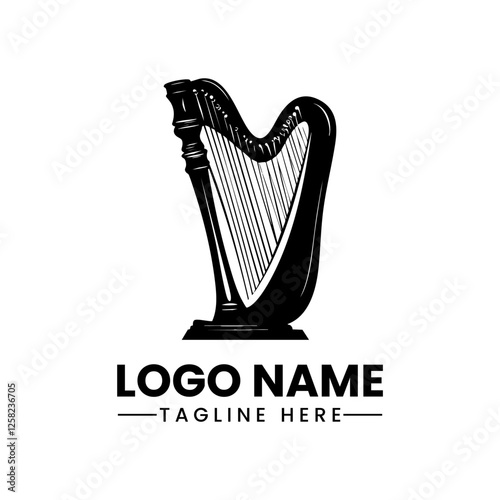 Harp logo vector illustration silhouette