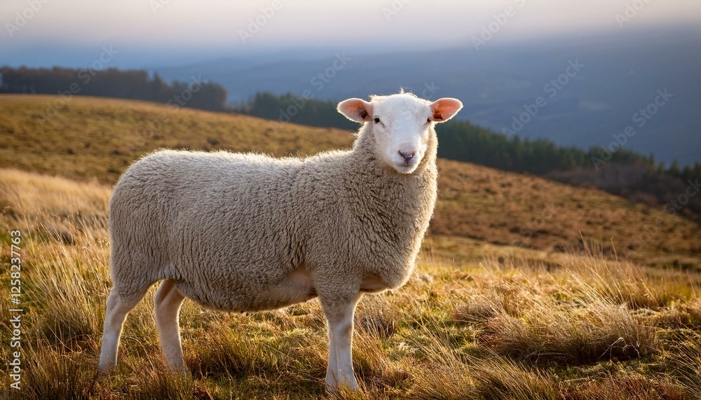 Obraz premium 美しい草原に佇む羊3