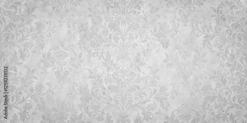 Grey Damask Wallpaper Texture with Intricate Floral Pattern