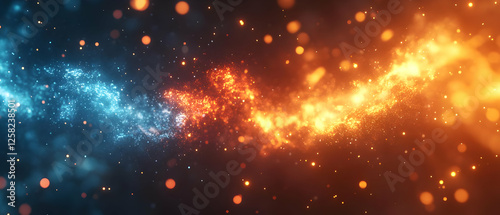 Fire ice cosmic clash, energy, abstract