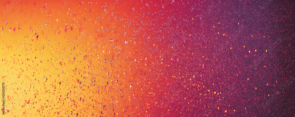 Fototapeta premium Abstract background of orange and purple water droplets