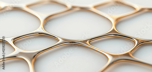 Sleek metallic grid pattern with smooth curves and reflections, creating modern and elegant design. Ideal for backgrounds or abstract art