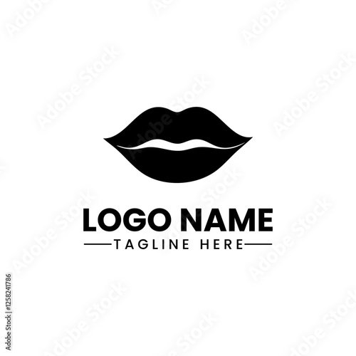 dripping girl lips. Woman bleeding sexy mouth. Melting kiss with lipstick, gloss. Valentines, mothers day logo