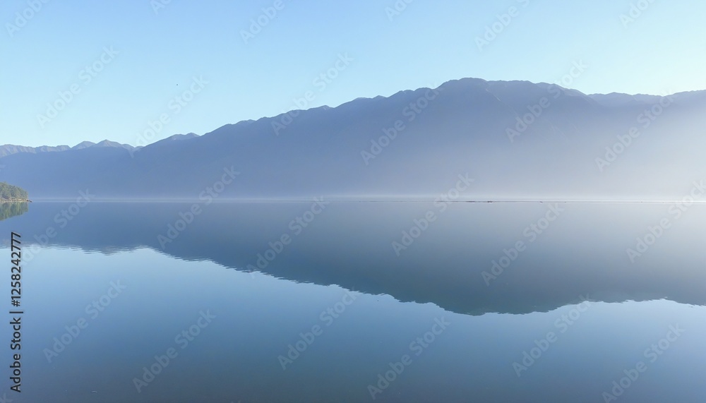 Fototapeta premium Tranquil Waters Beneath a Blue Sky