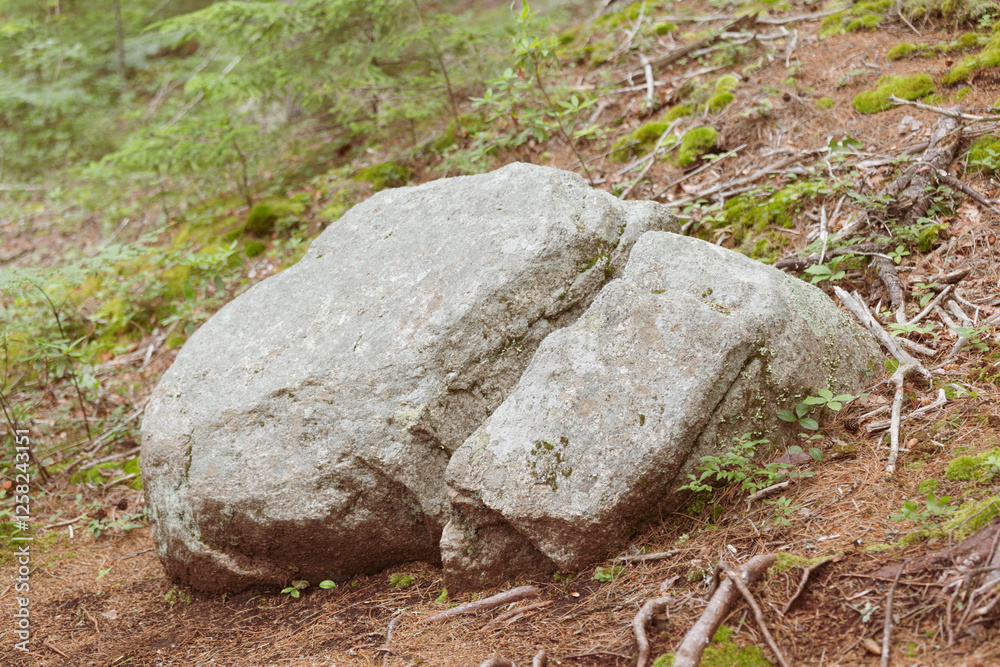 Eroding Granite Rock Split in Two Pieces Eroding Granite Rock Split in Two Pieces