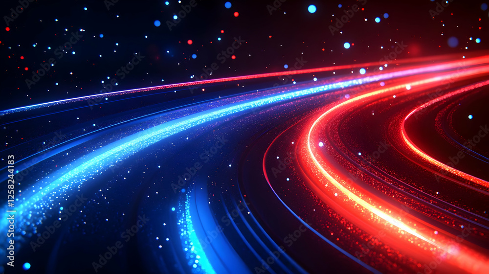 Glowing trails, speed, night, motion, abstract Glowing trails, speed, night, motion, abstract