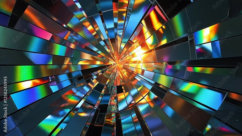 Shattered Glass Effect with Vibrant Rainbow Colors