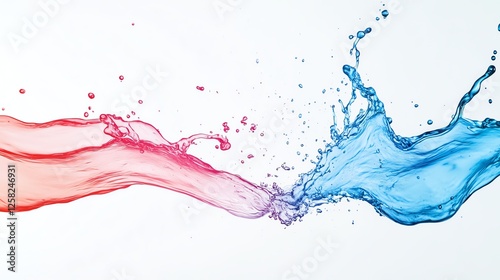 a chemical reaction in a home lab, vibrant liquid mixing, highspeed photography style, isolated on white background