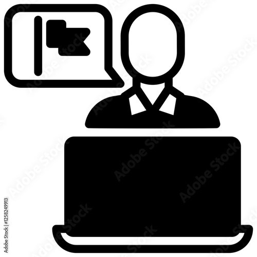 independent work vector glyph icon