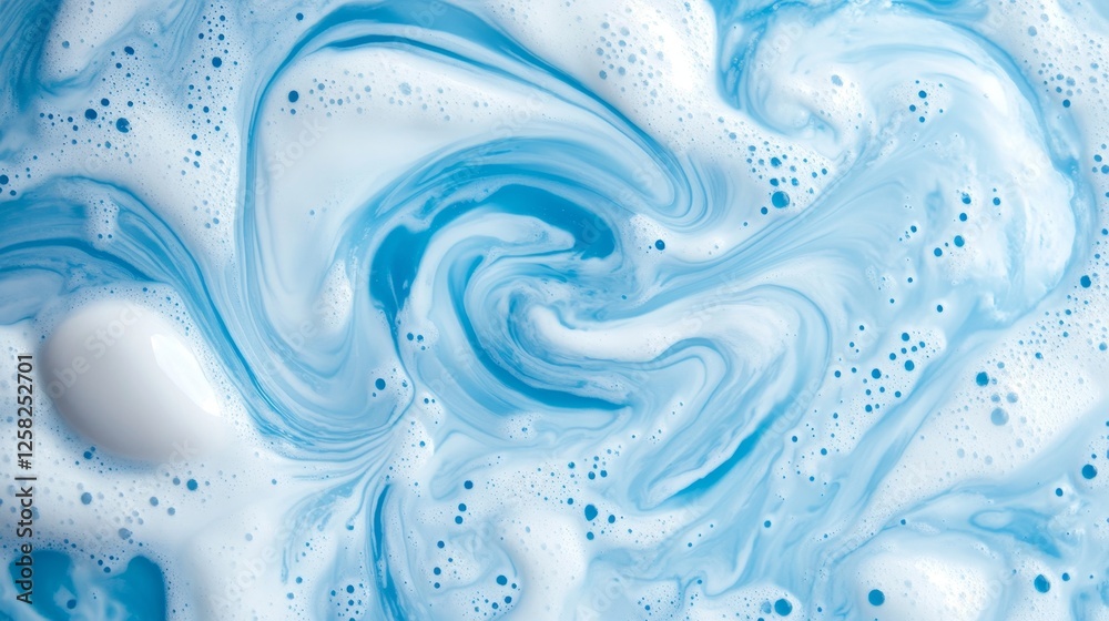 Blue melted milk swirl on white background. Sour cream or yogurt swirl texture Blue melted milk swirl on white background. Sour cream or yogurt swirl texture