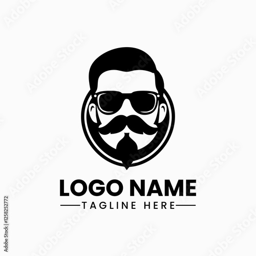 Free Download Black mustache vector logo icon on isolated white background. Vector illustration - GFXLoad