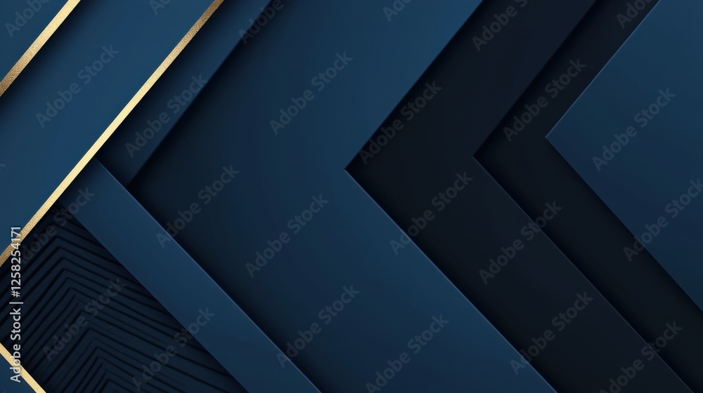 Obraz premium Abstract Blue Background with Linear Shapes, Banner Template with White Space for Text. Minimalist Wallpaper with Copy Space on Blue Background. Geometric Modern Wallpaper.