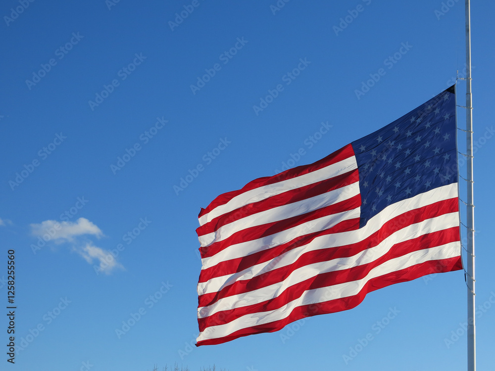 Obraz premium american flag waving in the wind
