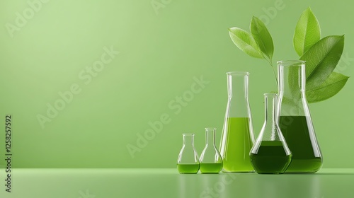 Ecoconscious research lab, organic compounds and nontoxic substances, 3D illustration photo