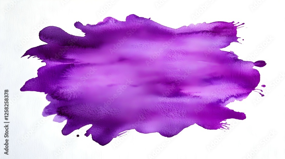 Obraz premium Abstract Purple Watercolor Paint Splash on White Background