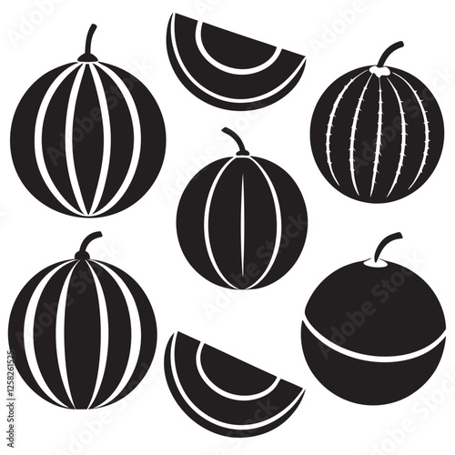 Melon silhouettes set.