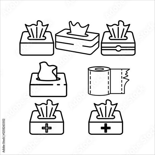 tissue icon Illustration of hygiene, mobile toilets, washrooms, or for household and hospital equipment.