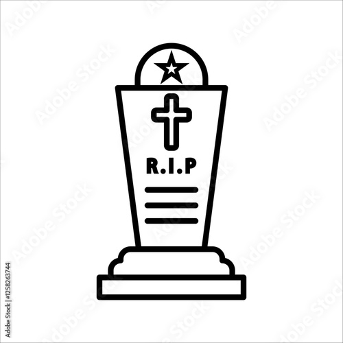 tombstone line icon.Tombstone outline vector sign