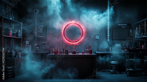 Wallpaper Mural Secretive paranormal research lab, levitating objects and ghostly aura, 3D illustration Torontodigital.ca