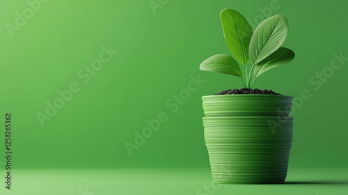 Sustainable materials research, biodegradable plastics innovation, 3D illustration