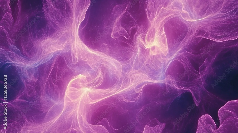 Obraz premium Fluid Swirling Neon Patterns and Energetic Light Streaks in Mesmerizing Abstract Background with Dark Voids