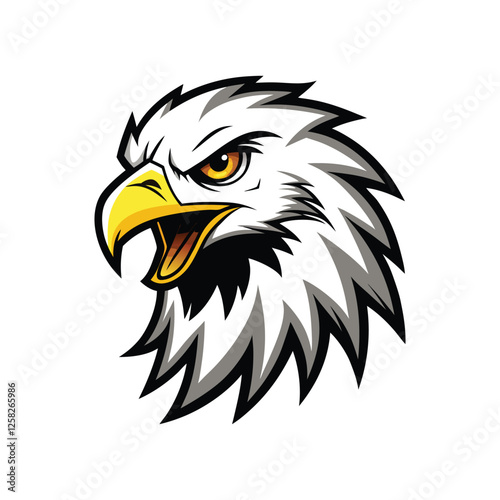 Angry eagle head vector
