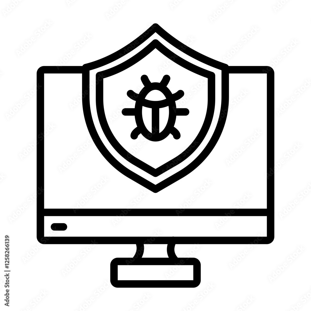 Antivirus Vector Line Icon Design Antivirus Vector Line Icon Design
