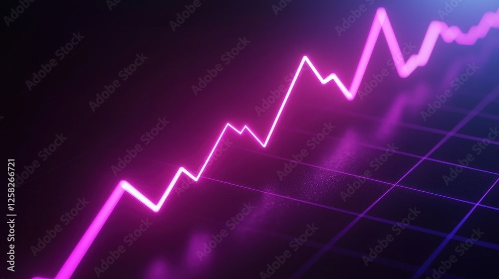 Fototapeta premium Abstract glowing line graph representing growth and trends