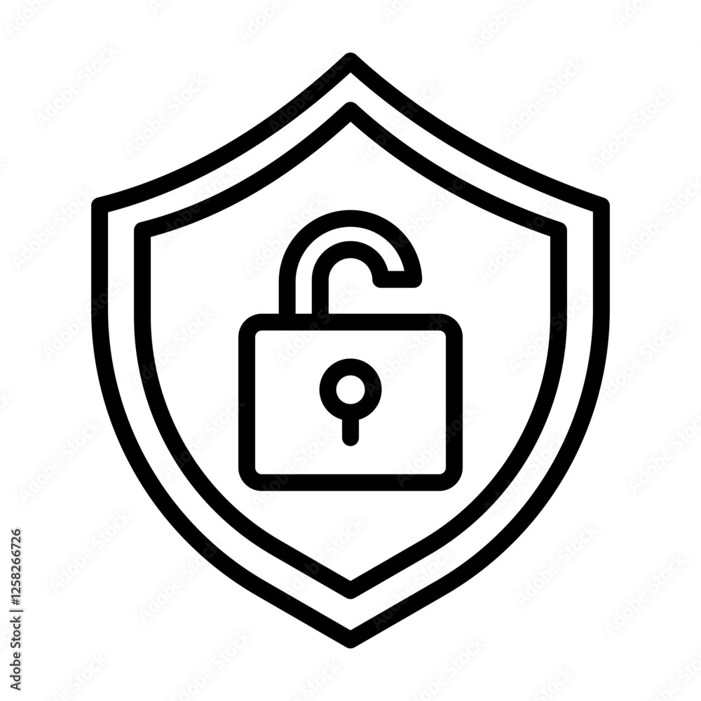 Unlock Vector Line Icon Design Unlock Vector Line Icon Design