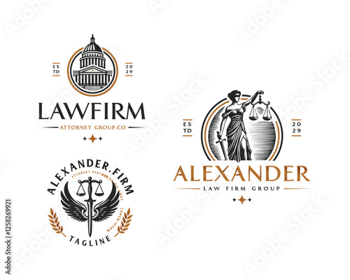 Vintage unique goddess Legal and Law Firm logo template logo for justice business 