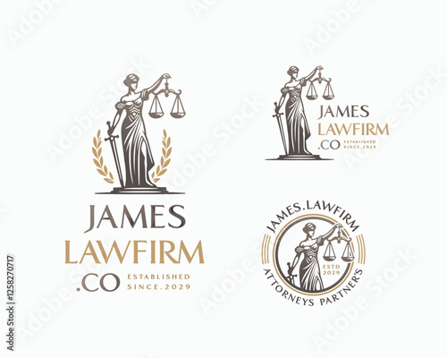 Vintage unique goddess Legal and Law Firm logo template logo for justice business 
