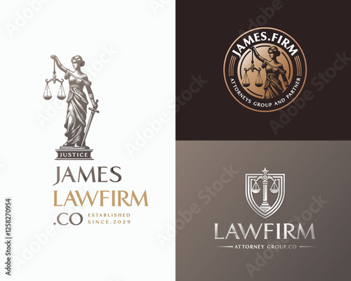 Vintage unique goddess Legal and Law Firm logo template logo for justice business 