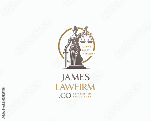 Vintage unique goddess Legal and Law Firm logo template logo for justice business 
