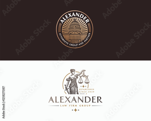 Vintage unique goddess Legal and Law Firm logo template logo for justice business 
