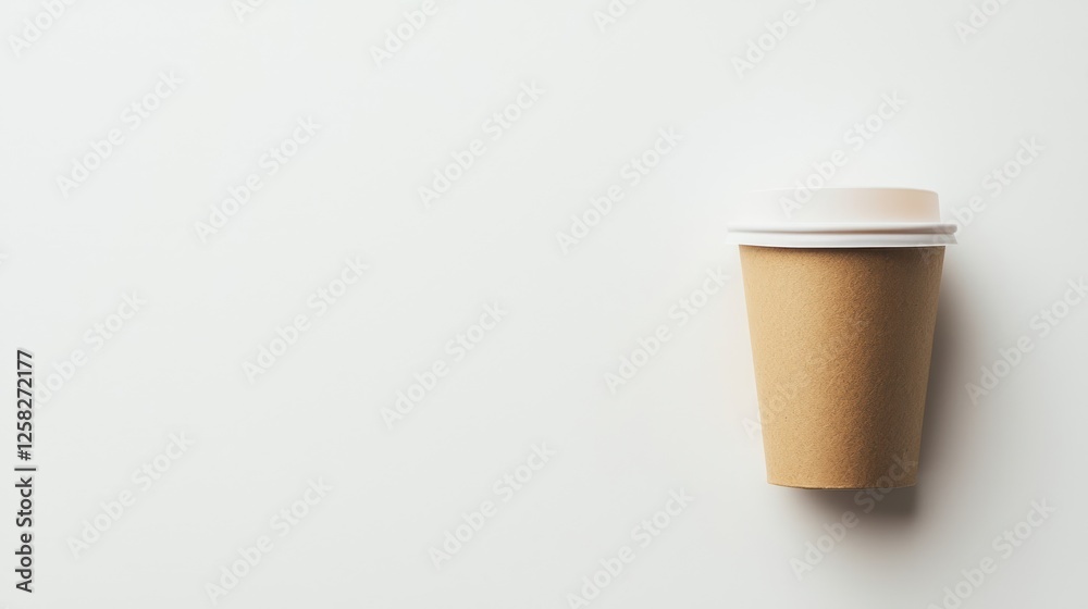 Isolated brown paper coffee cup on a white backdrop, emphasizing its sustainable and minimalistic appearance. Isolated brown paper coffee cup on a white backdrop, emphasizing its sustainable and minimalistic appearance.