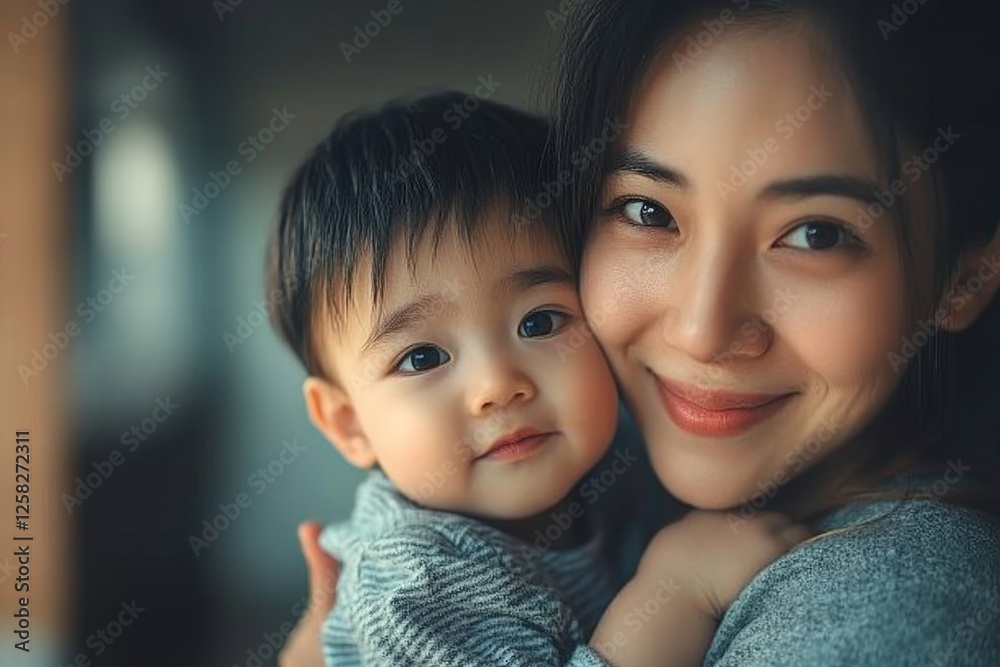 happy family together. Asian parent eating breakfast with little son in the kitchen happy family together. Asian parent eating breakfast with little son in the kitchen